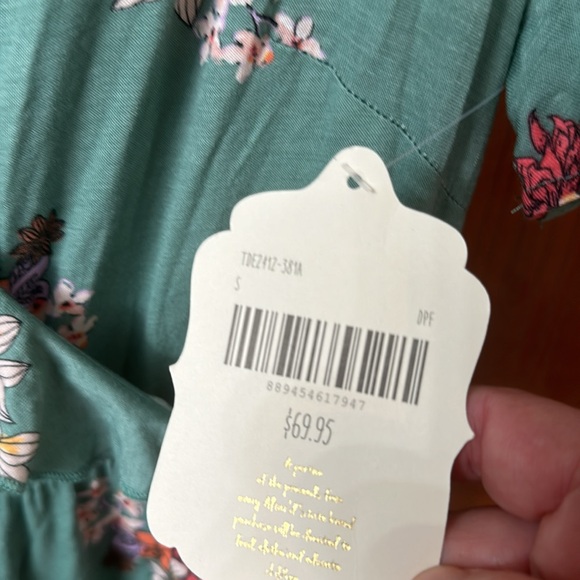 NWT!! Altar’d State Wrap Dress Size small - Teal Green Floral! So pretty! 🌺🌻 - Picture 3 of 7